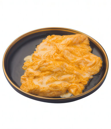 omelet with mayonnaise isolated on white backgroundの写真素材