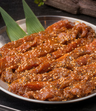 Korean food, simmered pork in sweet and sour sauceの写真素材