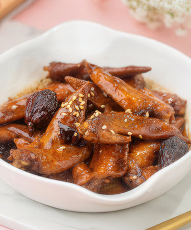 simmered duck in sweet and sour sauceの写真素材