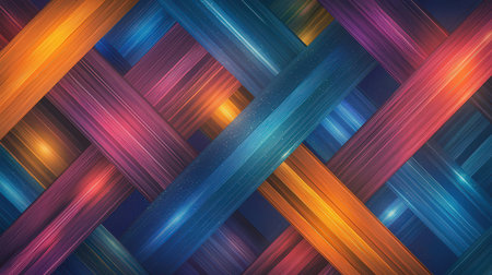 abstract background with stripes in blue, orange, purple and red colorsの素材
