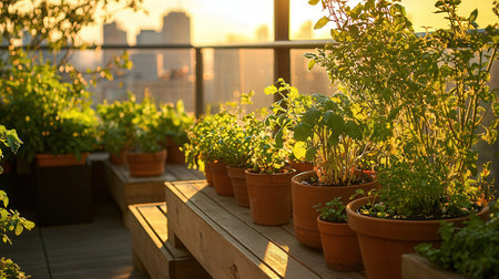 Plants in pots on the windowsill at sunset. Gardening conceptの素材