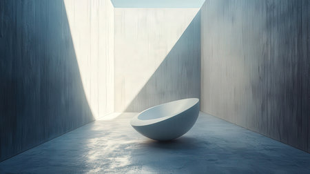 Modern interior with white bathtub. Mock up, 3D Renderingの素材