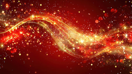 abstract background with bokeh lights and stars, vector illustrationの素材