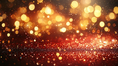 glitter vintage lights background. gold and black. de-focusedの素材