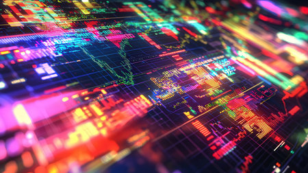 financial stock market graph on digital screen. Abstract financial background for business idea and all art work design.の素材