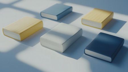 Stack of hardcover books on a white background. 3d renderingの素材