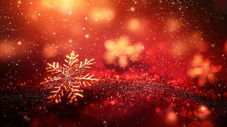 Christmas background with snowflake and bokeh lights. 3d illustrationの素材