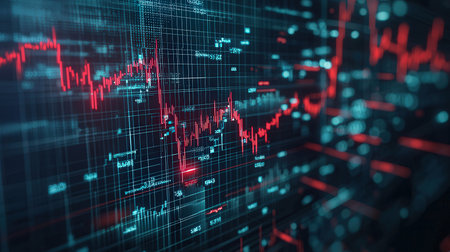 financial stock market graph on technology abstract background. Economy trends background for business idea and all art work design. Abstract finance background.の素材