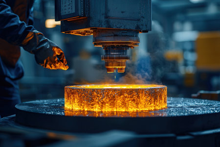 The CNC milling machine cutting the metal. The sheet metal manufacturing process.の素材