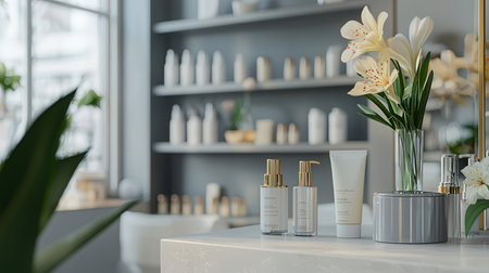 Cosmetic branding, packaging and make-up concept - Skin care serum and gel bottle, moisturizing lotion and lifting cream emulsion, anti-age cosmetics for luxury beauty skincare brand designの素材