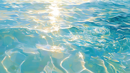 abstract blue water background with some smooth lines and highlights in itの素材