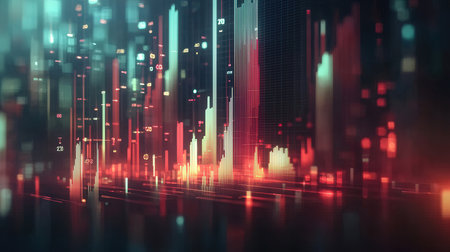 financial stock market graph on technology abstract background. Finance and investment concept. 3D Renderingの素材