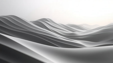 Abstract 3d render of wavy surface. Futuristic background with dynamic waves.の素材