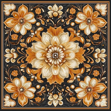Vintage floral ornament in the style of Baroque. Vector illustration.の素材