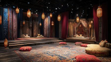 3D rendering of the interior of a mosque in the Middle Eastの素材