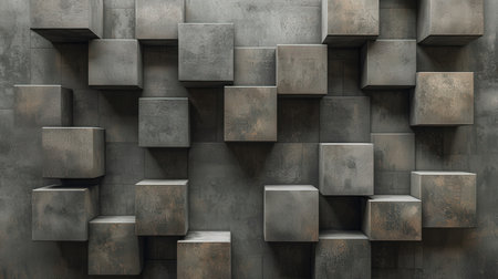 3d rendering of abstract geometric shapes in empty space, studio backgroundの素材