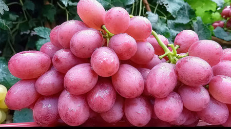 Grapes on the vine in the vineyard, Thailand.の素材