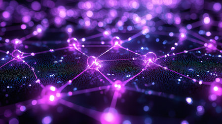 3d rendering of abstract technology digital background. Network connection structure.の素材