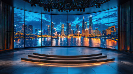 beautiful night view of the modern building in shanghai chinaの素材