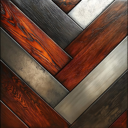 Old wood background with metal plate. 3D illustration. 3D renderingの素材