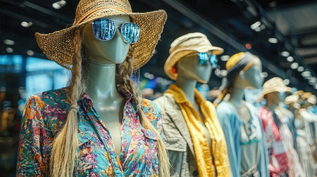 Mannequins in a fashion store in Paris, France.の素材