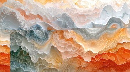 3d illustration of abstract wavy background, digitally generated image.の素材