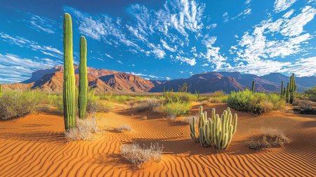 Saguaro National Park is a national park in the USA.の素材