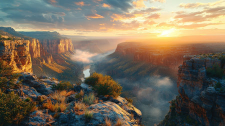 Grand Canyon National Park (South Rim) at sunset, Arizona, USAの素材