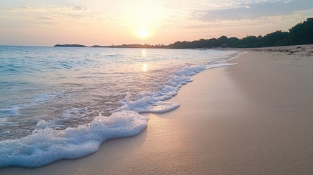 Beautiful sunset on the beach in the tropics. Seascape.の素材