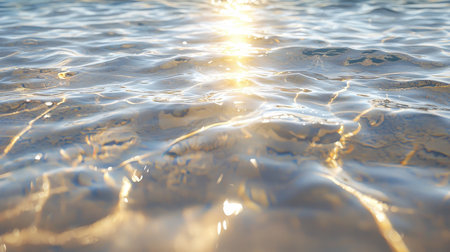 Reflection of the sun on the surface of the sea water.の素材