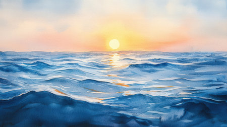 Sunset over the sea. Oil painting on canvas. Landscape.の素材