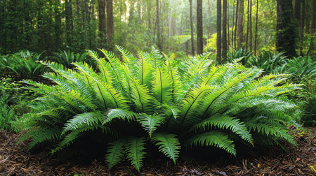 Ferns in the rainforest at Doi Inthanon National Park, Chiang Mai, Thailandの素材