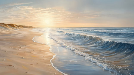 Beautiful seascape at sunset. Panoramic view.の素材