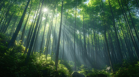 Beautiful bamboo forest at Arashiyama, Kyoto, Japanの素材
