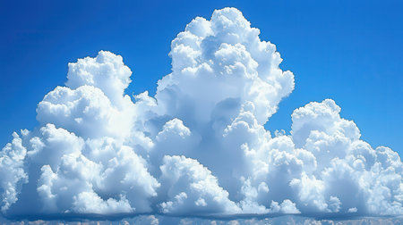 White fluffy clouds in the blue sky. 3d render illustration.の素材