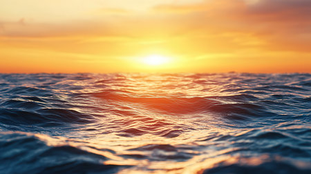 Beautiful sunset on the sea. The sun is reflected in the water.の素材