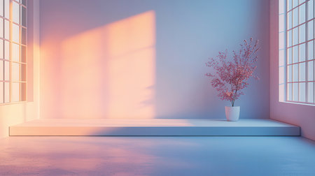 Minimalist interior design. 3d rendering, 3d illustration.の素材