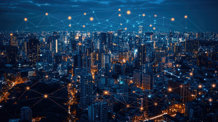 Smart city and internet of things (IoT) concept.の素材