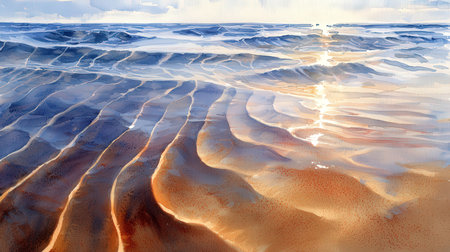 Beautiful seascape with sand dunes at sunset. Toned.の素材