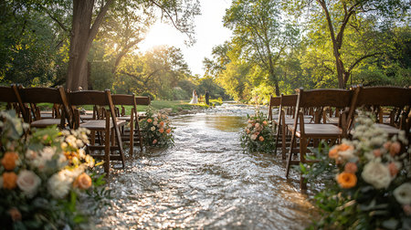 Wedding ceremony in the park. Wedding in Montenegro.の素材