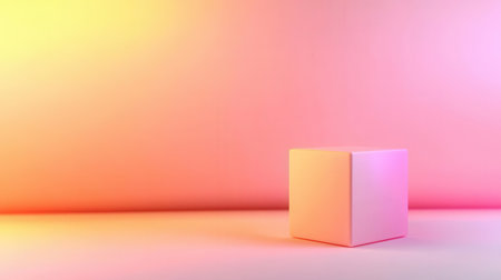 3d render of colorful square podium for product display. Abstract minimal background.の素材
