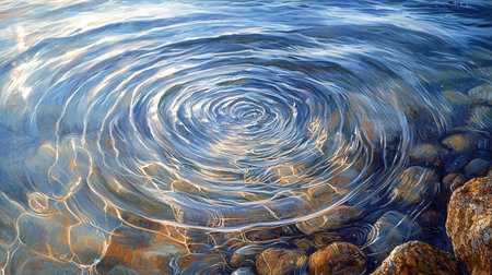 Water ripples on the surface of the lake. Abstract background.の素材