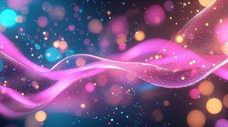Abstract colorful background with glowing particles. 3d rendering, 3d illustration.の素材