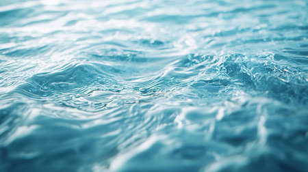 Blue water surface texture background. Close up view of sea water surface.の素材
