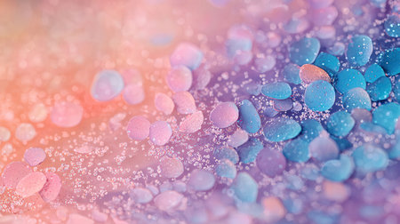 Abstract colorful background with bokeh defocused lights and stars.の素材