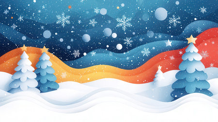 Christmas and New Year background with snowflakes. Vector illustration.の素材