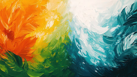 abstract background of colorful acrylic paint in the form of a waveの素材