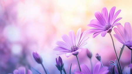 Beautiful flowers background. Floral background with daisy flowers.の素材