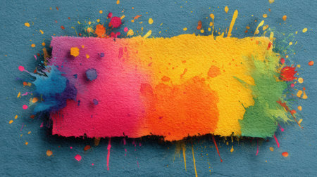 Colorful paint splashes on paper background. Abstract watercolor artの素材