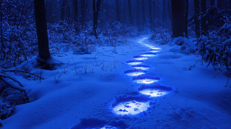path in the woods in winter, north china, closeup of photoの素材